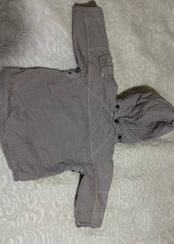 Kapüşonlu Gri Erkek Çocuk Ceket - Görsel 3