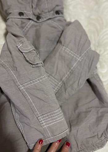 Kapüşonlu Gri Erkek Çocuk Ceket - Görsel 6