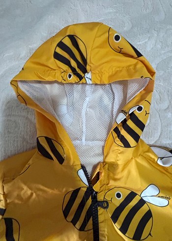 Sarı Kapüşonlu Unisex Çocuk Yağmurluk - Görsel 3