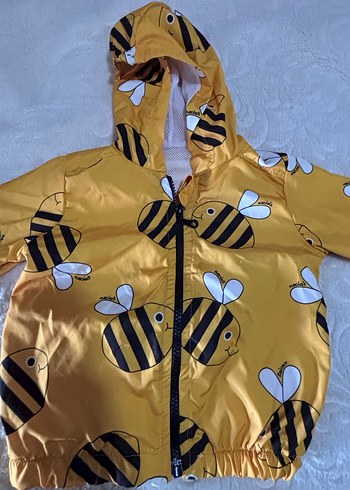 Sarı Kapüşonlu Unisex Çocuk Yağmurluk - Görsel 2