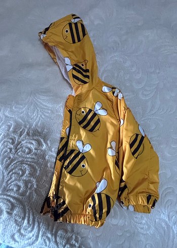 Sarı Kapüşonlu Unisex Çocuk Yağmurluk - Görsel 7