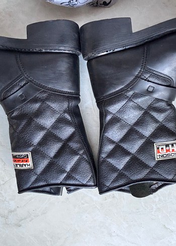 Siyah Tokalı Harley-Davidson Kadın Biker Bot - Görsel 17