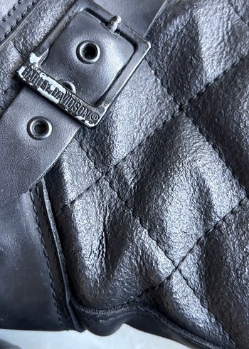 Siyah Tokalı Harley-Davidson Kadın Biker Bot - Görsel 14