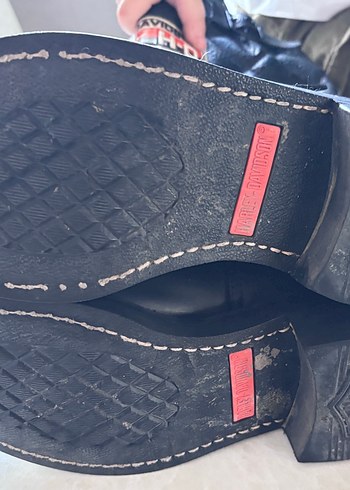 Siyah Tokalı Harley-Davidson Kadın Biker Bot - Görsel 4