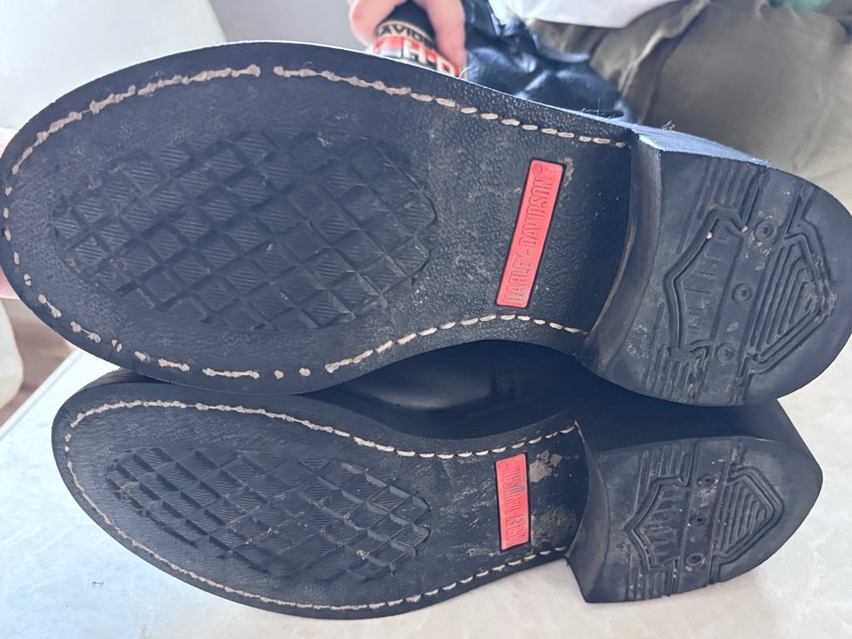 Siyah Tokalı Harley-Davidson Kadın Biker Bot - Görsel 4