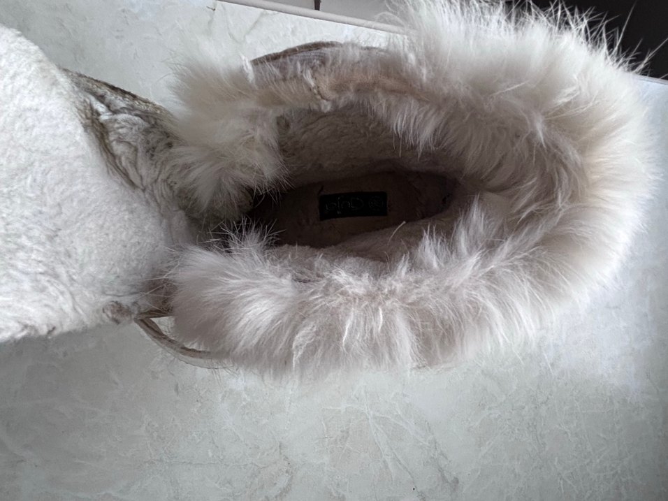 Kürklü Beyaz Kadın Dolgu Topuk Bot - Görsel 5