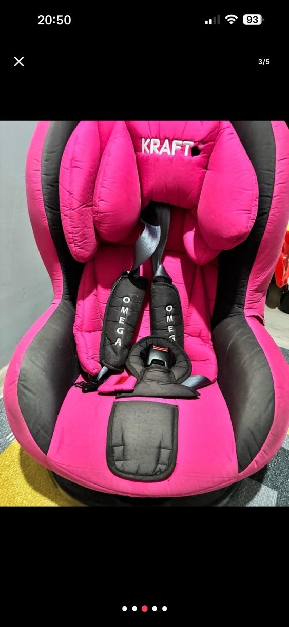 Renkli Pembe Çocuk Oto Koltuğu KRAFT - Görsel 3