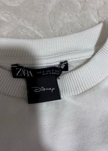 Beyaz Mickey Mouse Baskılı Crop Kadın Sweatshirt - Görsel 2