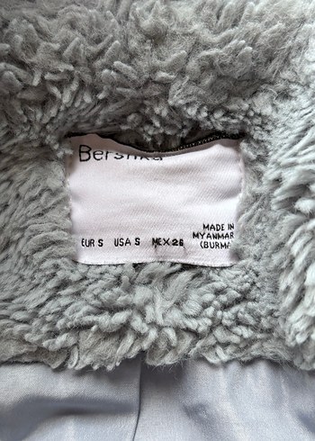 Gri Kapüşonlu Peluş Kadın mont - Görsel 10