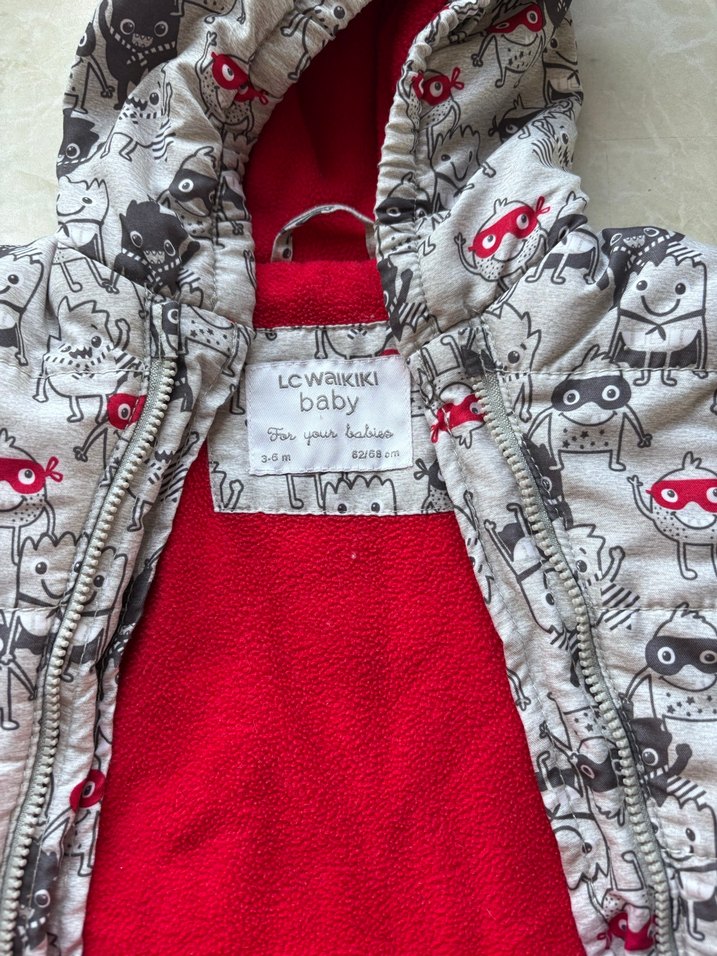 Gri Desenli Erkek kız bebek astaronot Tulum - Görsel 4