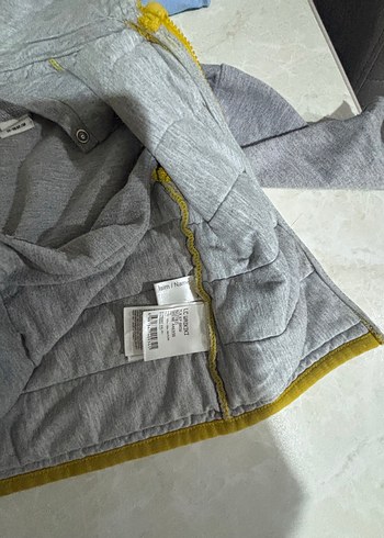 Kapüşonlu Yelek, Fermuarlı, Sarı-Gri - Görsel 5