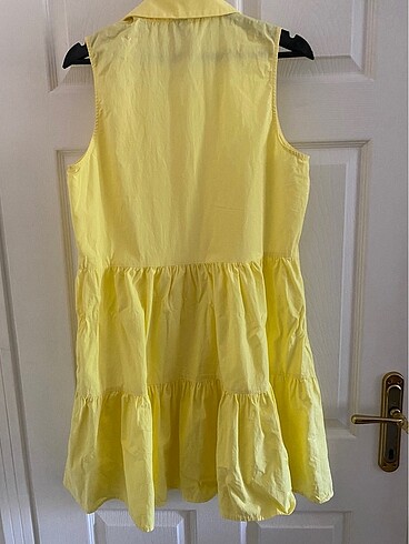 40 Beden sarı Renk Koton elbise