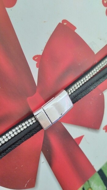 Beden siyah Renk Şık taşlı choker tasma kolye