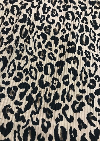 Kadın Leopar Desenli Pilili Uzun Etek - Görsel 2