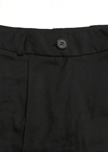 Siyah Midi Kumaş Kadın Pantolon - Görsel 2