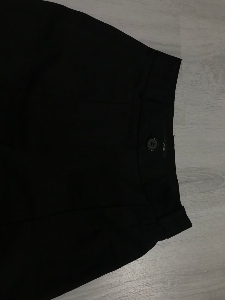 Siyah Midi Kumaş Kadın Pantolon - Görsel 3