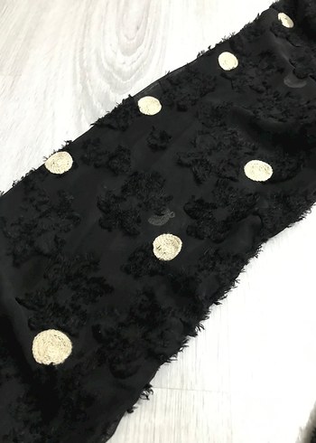 Puantiye Desenli Siyah Midi Elbise - Görsel 2