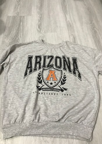 Gri Baskılı Kadın Kapüşonlu Sweatshirt - Görsel 2