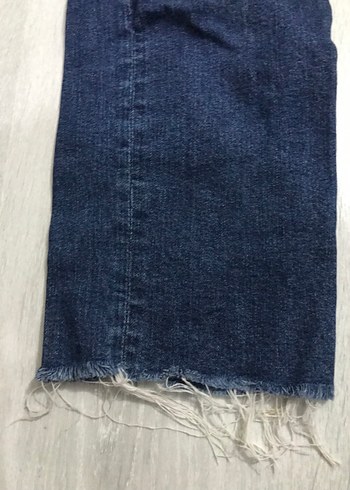 Kadın Gri Mavi Bol Kesim Midi Kot Pantolon - Görsel 2