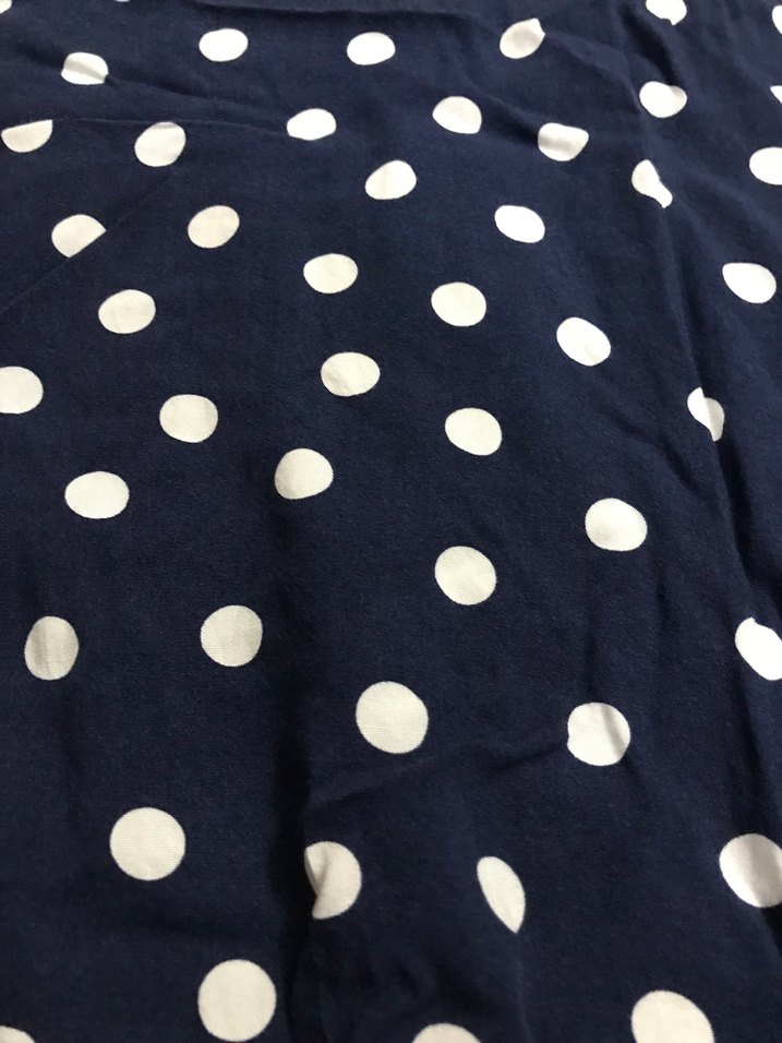 Kısa Kollu Lacivert Puantiyeli Midi Elbise - Görsel 2