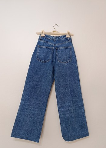 Kadın Mavi Loose Fit Yırtık Kot Pantolon - Görsel 3