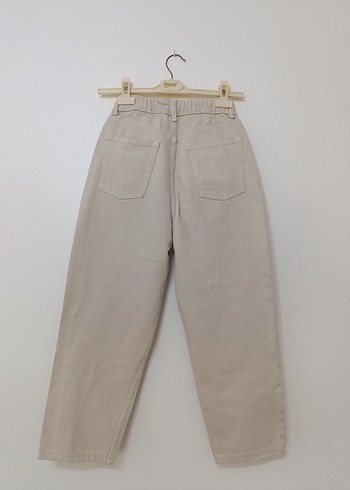 Bej Kadın Regular Fit Midi Kot Pantolon - Görsel 3