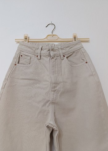 Bej Kadın Regular Fit Midi Kot Pantolon - Görsel 2