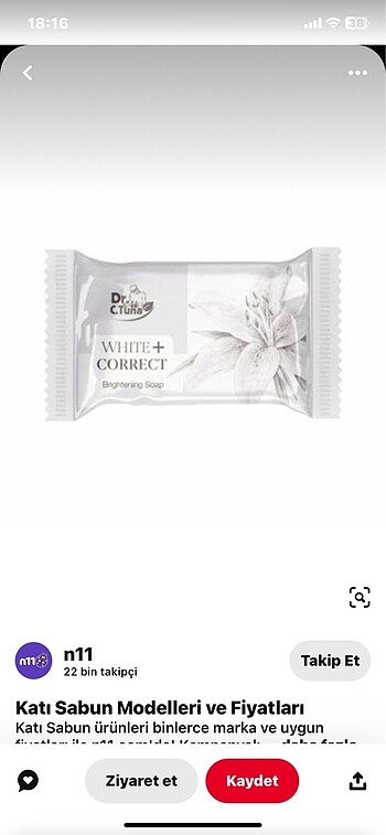 Dr. C. Tuna aydınlatıcı sabun 30gr