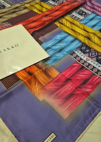 Çok Renkli Pileli Bohem Kadın eşarp - Görsel 2