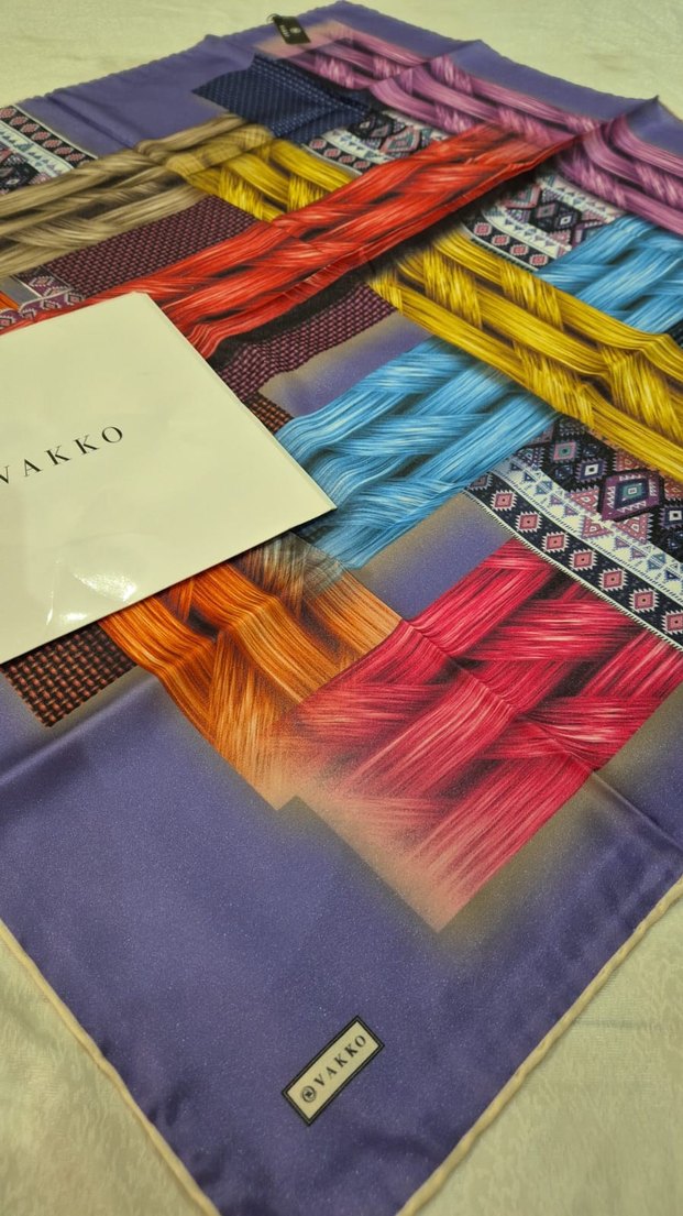 Çok Renkli Pileli Bohem Kadın eşarp - Görsel 2