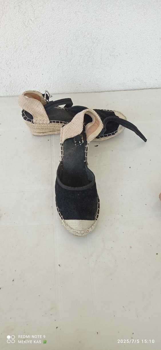 Siyah Kadın Dolgu Topuk Espadril - Görsel 2