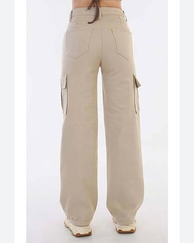 Diğer Weywot yüksek bel kargo cepli JEANS