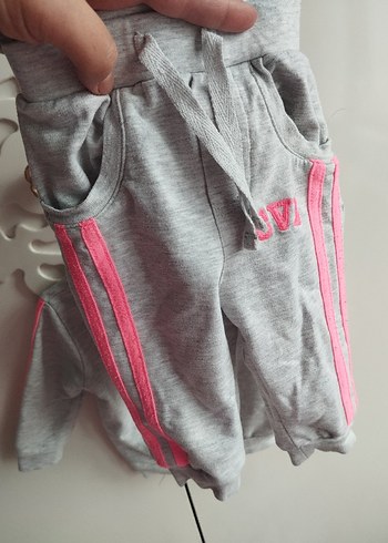Gri Kapüşonlu Kız Çocuk Eşofman Takımı - Görsel 6