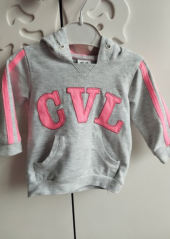 Gri Kapüşonlu Kız Çocuk Eşofman Takımı - Görsel 3