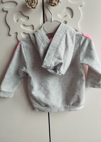 Gri Kapüşonlu Kız Çocuk Eşofman Takımı - Görsel 4