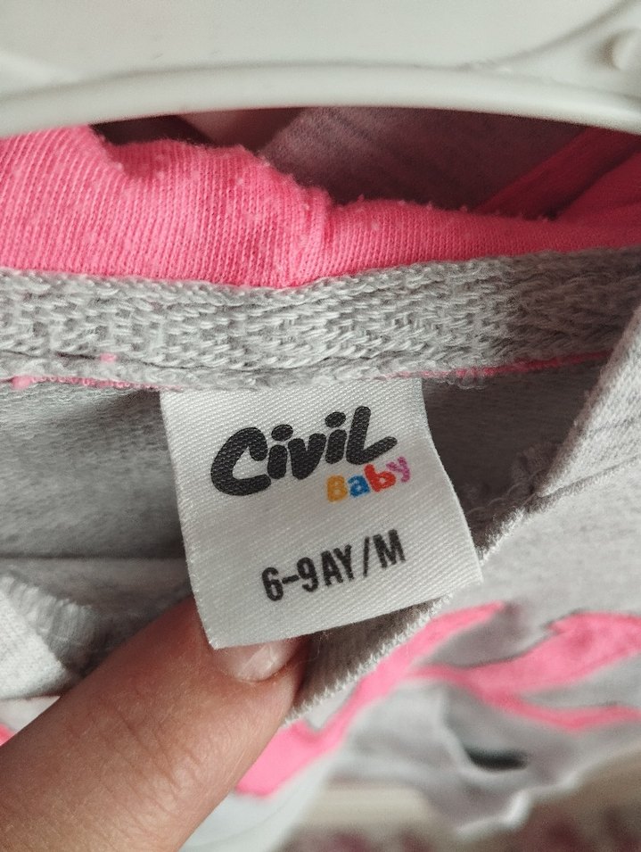 Gri Kapüşonlu Kız Çocuk Eşofman Takımı - Görsel 5