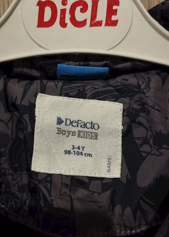 Düğmeli Gri Baskılı Erkek Çocuk Mont - Görsel 2