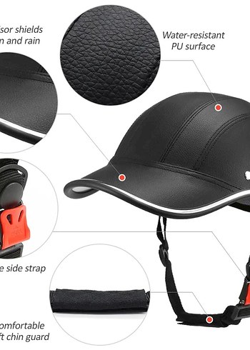 DERİ SCOOTER E-BİKE TUR BİSİKLETİ KASKI - Görsel 2