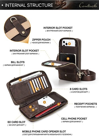 CONTACTS ORIGINAL LEATHER CROSS BELT BAG - Görsel 5