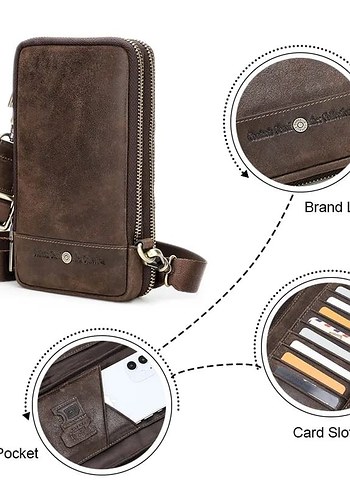 CONTACTS ORIGINAL LEATHER CROSS BELT BAG - Görsel 7