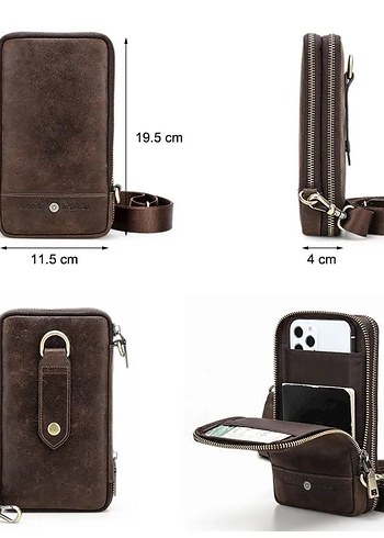 CONTACTS ORIGINAL LEATHER CROSS BELT BAG - Görsel 6
