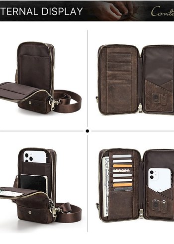 CONTACTS ORIGINAL LEATHER CROSS BELT BAG - Görsel 9