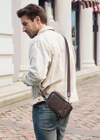 CONTACTS ORIGINAL LEATHER CROSS BELT BAG - Görsel 2