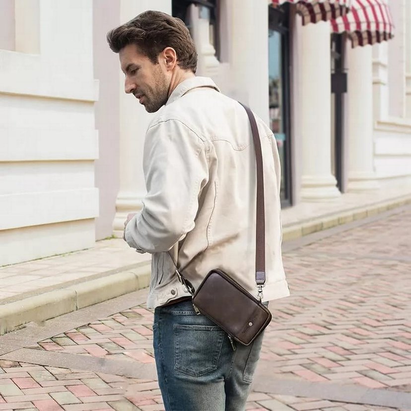 CONTACTS ORIGINAL LEATHER CROSS BELT BAG - Görsel 2