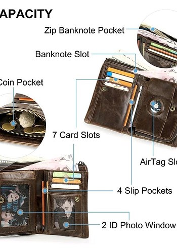 ORJİNAL CONTACTS ERKEK DERİ CÜZDAN APPLE AİRTAG RFIT BLOCKİNG - Görsel 4