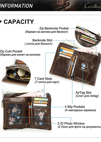 ORJİNAL CONTACTS ERKEK DERİ CÜZDAN APPLE AİRTAG RFIT BLOCKİNG - Görsel 13