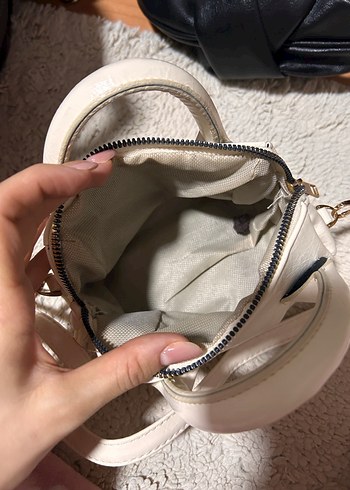 Beyaz Deri Paris Sokak Stili Mini Çanta - Görsel 2