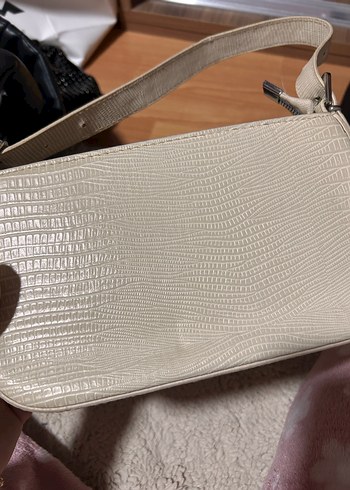 Bej Yılan Desenli Deri Kadın Çanta - Görsel 2