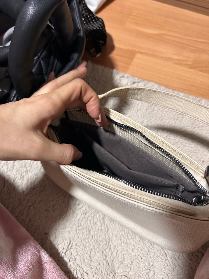 Bej Yılan Desenli Deri Kadın Çanta - Görsel 3