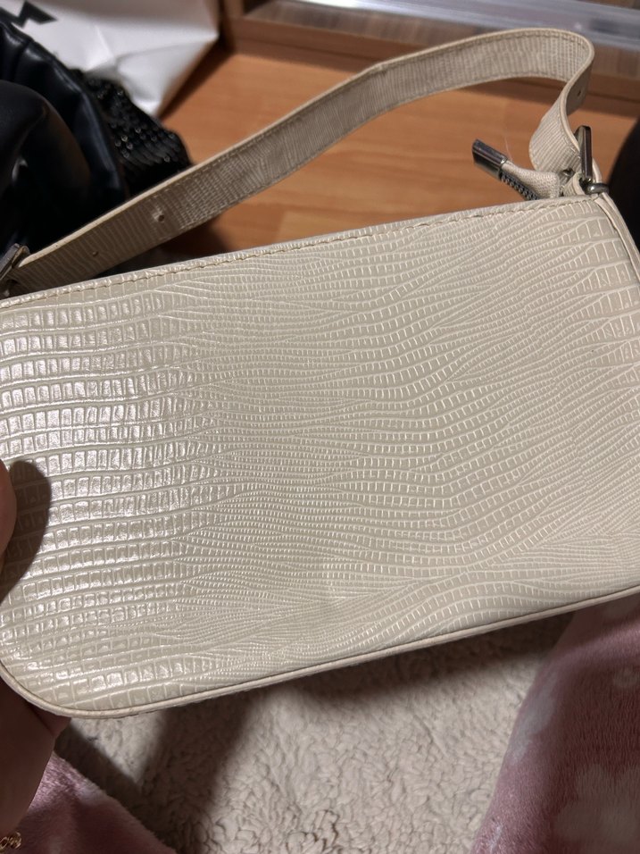 Bej Yılan Desenli Deri Kadın Çanta - Görsel 2